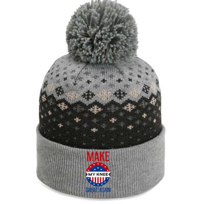 Make My Knee Great Again Funny Surgery Injury Recovery The Baniff Cuffed Pom Beanie