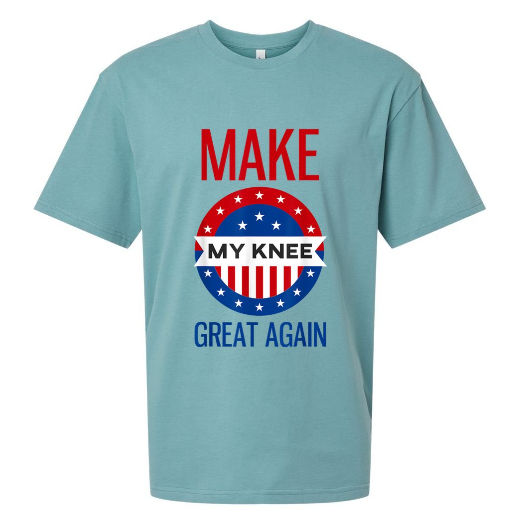Make My Knee Great Again Funny Surgery Injury Recovery Sueded Cloud Jersey T-Shirt