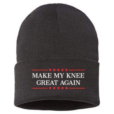 Make My Knee Great Again Funny Surgery Injury Recovery Sustainable Knit Beanie