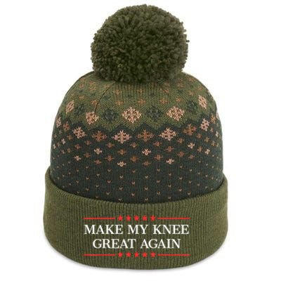 Make My Knee Great Again Funny Surgery Injury Recovery The Baniff Cuffed Pom Beanie