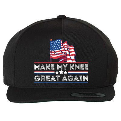 Make My Knee Great Again Funny Surgery Injury Recovery Wool Snapback Cap