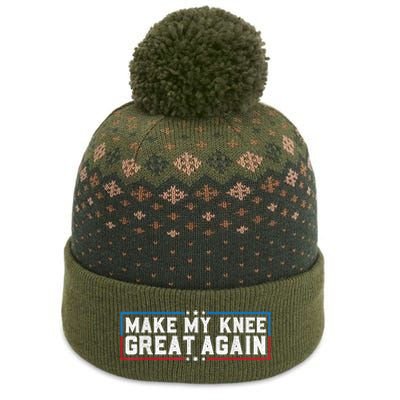 Make My Knee Great Again Funny Surgery Injury Recovery The Baniff Cuffed Pom Beanie