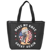 Make My Knee Great Again Funny Surgery Injury Recovery Zip Tote Bag