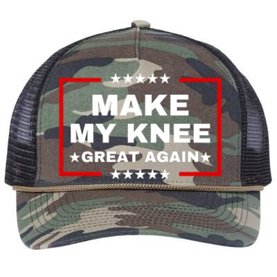 Make My Knee Great Again Funny Trump Injury Recovery Gift Retro Rope Trucker Hat Cap