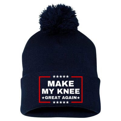 Make My Knee Great Again Funny Trump Injury Recovery Gift Pom Pom 12in Knit Beanie