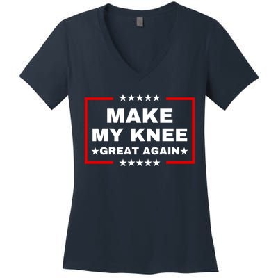 Make My Knee Great Again Funny Trump Injury Recovery Gift Women's V-Neck T-Shirt
