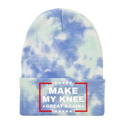 Make My Knee Great Again Funny Trump Injury Recovery Gift Tie Dye 12in Knit Beanie