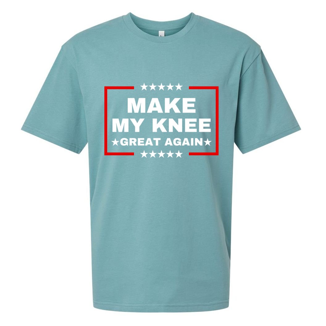 Make My Knee Great Again Funny Trump Injury Recovery Gift Sueded Cloud Jersey T-Shirt