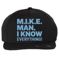 M.I.K.E. Mike Knows Everything Wool Snapback Cap