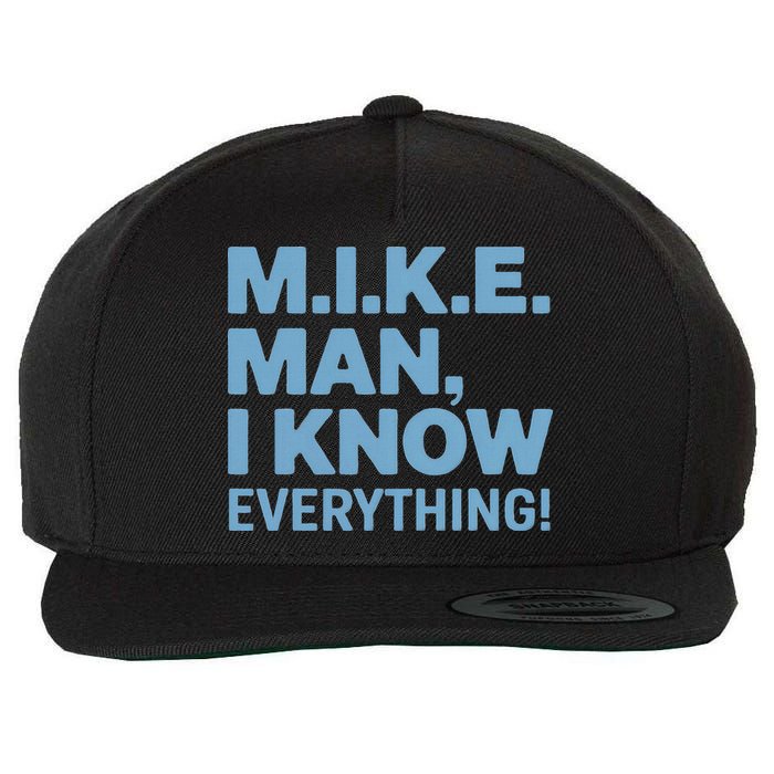 M.I.K.E. Mike Knows Everything Wool Snapback Cap