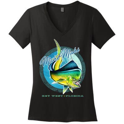 Mahi Mahi Key West Florida Women's V-Neck T-Shirt