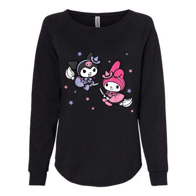 My Melody Kuromi Little Witches Halloween Womens California Wash Sweatshirt