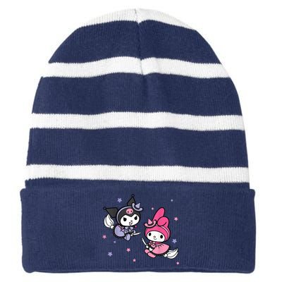 My Melody Kuromi Little Witches Halloween Striped Beanie with Solid Band