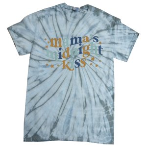 Mamas Midnight Kiss Retro Blue And Gold Tie-Dye T-Shirt