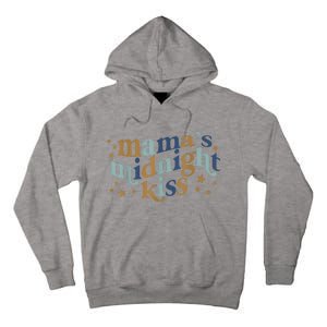 Mamas Midnight Kiss Retro Blue And Gold Tall Hoodie