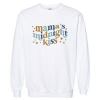 Mamas Midnight Kiss Retro Blue And Gold Garment-Dyed Sweatshirt