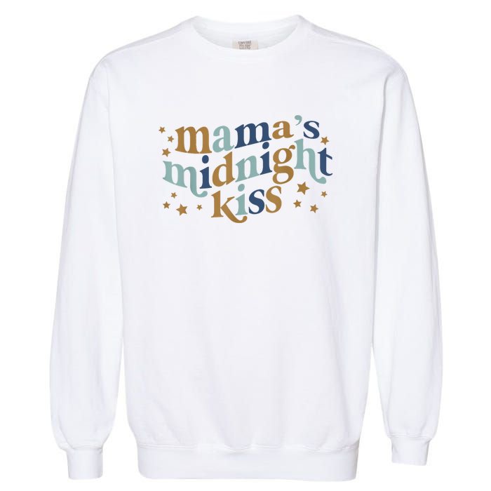 Mamas Midnight Kiss Retro Blue And Gold Garment-Dyed Sweatshirt