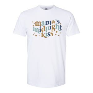 Mamas Midnight Kiss Retro Blue And Gold Softstyle CVC T-Shirt