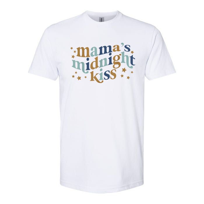 Mamas Midnight Kiss Retro Blue And Gold Softstyle CVC T-Shirt