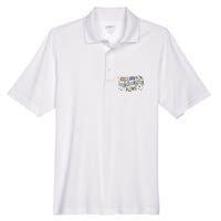 Mamas Midnight Kiss Retro Blue And Gold Men's Origin Performance Pique Polo