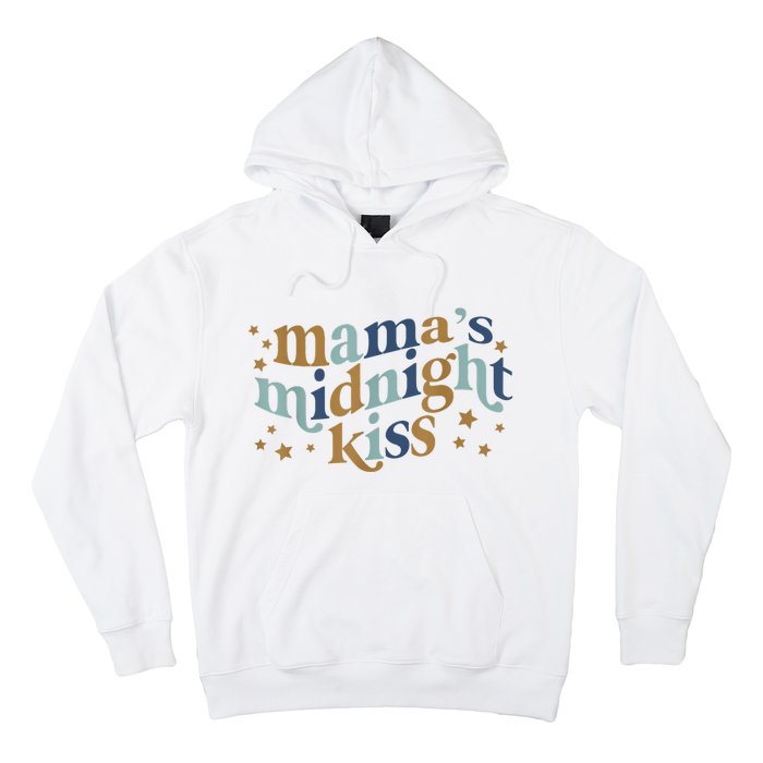 Mamas Midnight Kiss Retro Blue And Gold Hoodie