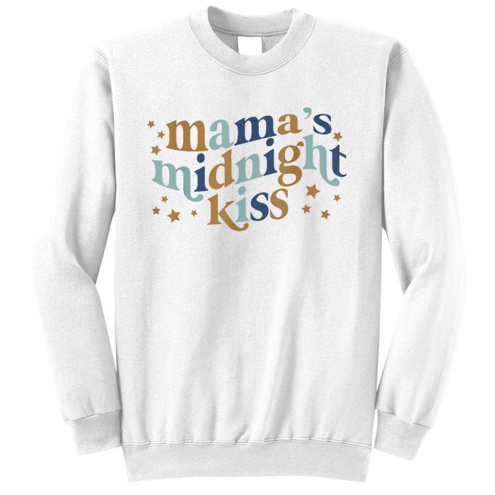 Mamas Midnight Kiss Retro Blue And Gold Sweatshirt