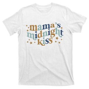 Mamas Midnight Kiss Retro Blue And Gold T-Shirt