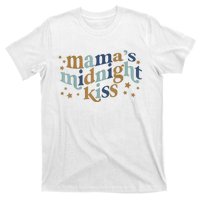 Mamas Midnight Kiss Retro Blue And Gold T-Shirt