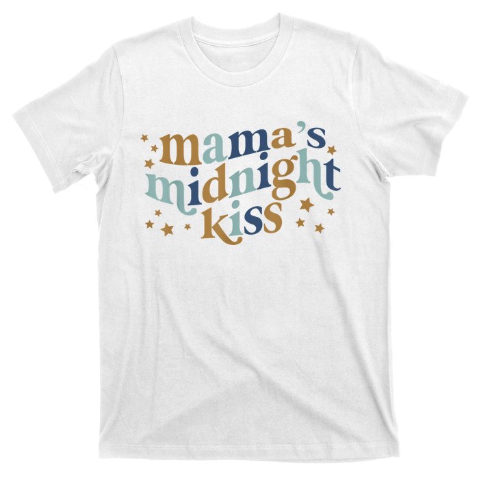 Mamas Midnight Kiss Retro Blue And Gold T-Shirt