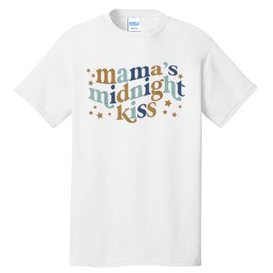 Mamas Midnight Kiss Retro Blue And Gold Tall T-Shirt