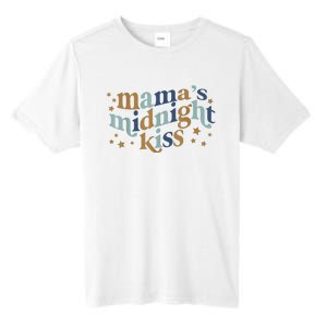 Mamas Midnight Kiss Retro Blue And Gold Tall Fusion ChromaSoft Performance T-Shirt