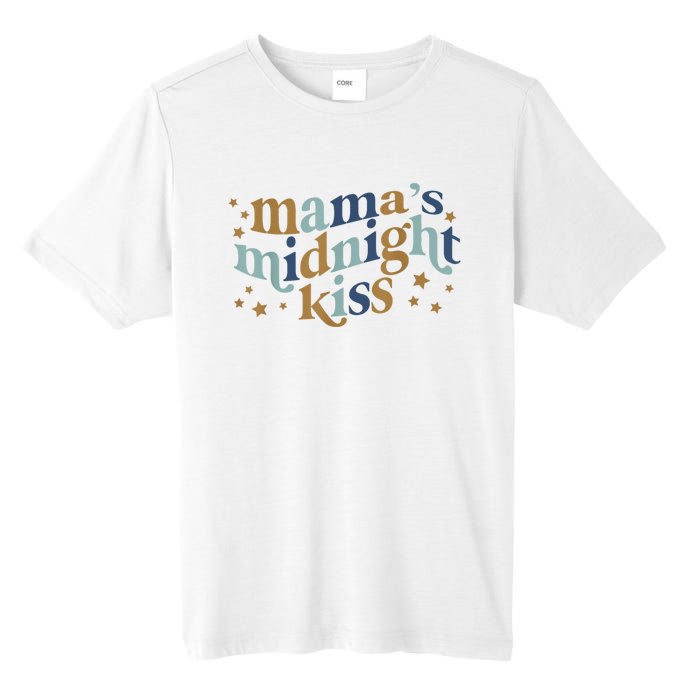 Mamas Midnight Kiss Retro Blue And Gold Tall Fusion ChromaSoft Performance T-Shirt