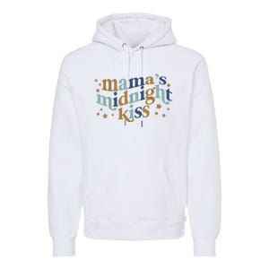 Mamas Midnight Kiss Retro Blue And Gold Premium Hoodie