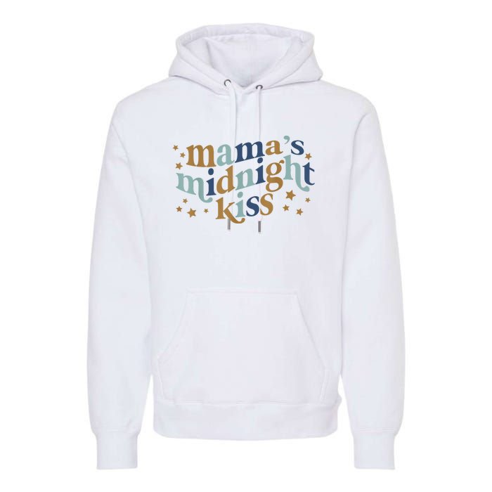 Mamas Midnight Kiss Retro Blue And Gold Premium Hoodie