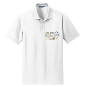 Mamas Midnight Kiss Retro Blue And Gold Dry Zone Grid Polo