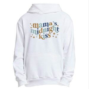 Mamas Midnight Kiss Retro Blue And Gold Urban Pullover Hoodie