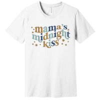 Mamas Midnight Kiss Retro Blue And Gold Premium T-Shirt