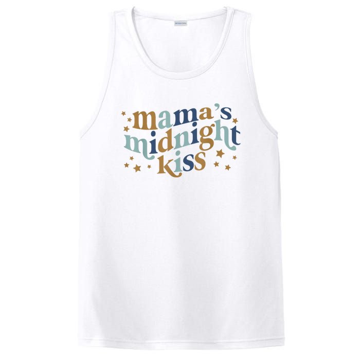 Mamas Midnight Kiss Retro Blue And Gold PosiCharge Competitor Tank