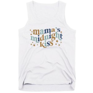 Mamas Midnight Kiss Retro Blue And Gold Tank Top