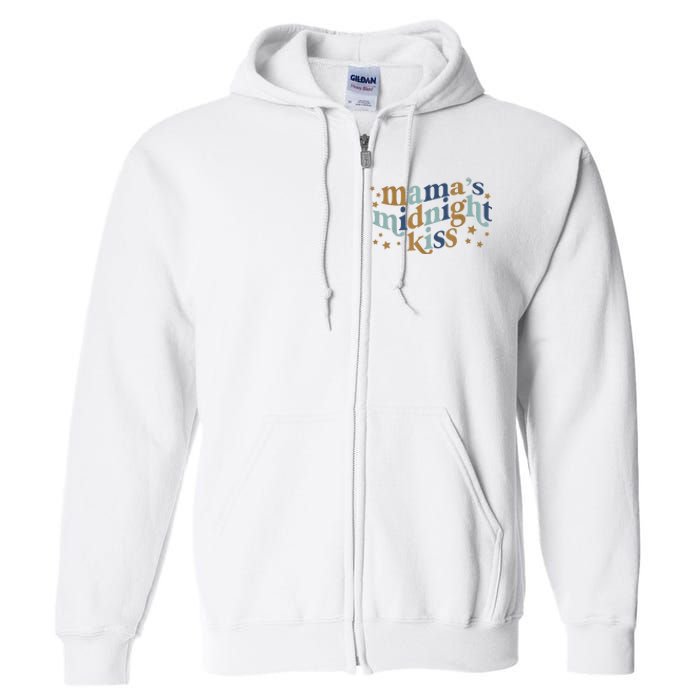 Mamas Midnight Kiss Retro Blue And Gold Full Zip Hoodie