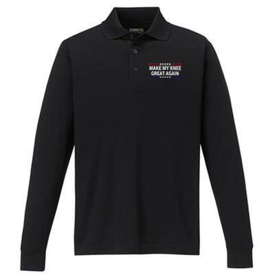 Make My Knee Great Again Performance Long Sleeve Polo