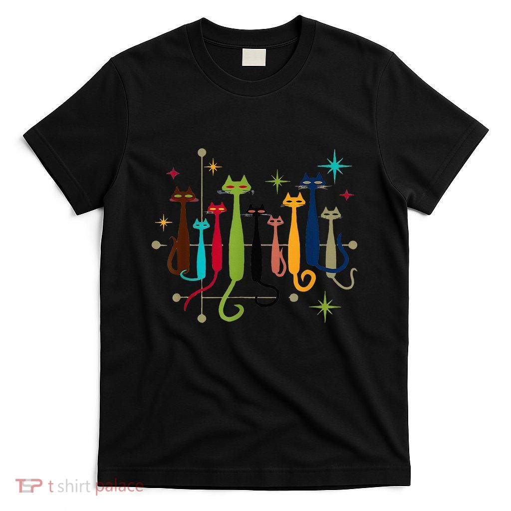 Midcentury Modern Look Cat Funny 50s 60s Retro Vintage T-Shirt