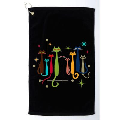 Midcentury Modern Look Cat Funny 50s 60s Retro Vintage Golf Towel