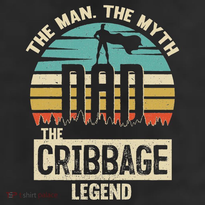 Man Myth Legend Dad Cribbage 7 Panel Mesh Trucker Snapback Hat