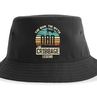 Man Myth Legend Dad Cribbage Sustainable Bucket Hat
