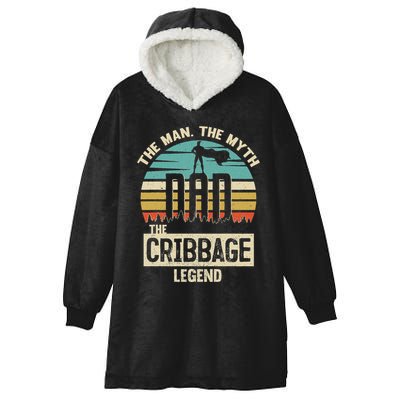 Man Myth Legend Dad Cribbage Hooded Wearable Blanket