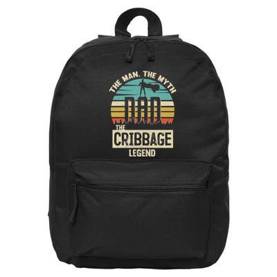 Man Myth Legend Dad Cribbage 16 in Basic Backpack