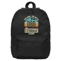 Man Myth Legend Dad Cribbage 16 in Basic Backpack
