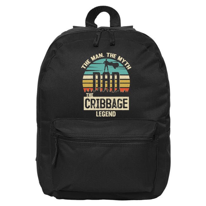Man Myth Legend Dad Cribbage 16 in Basic Backpack