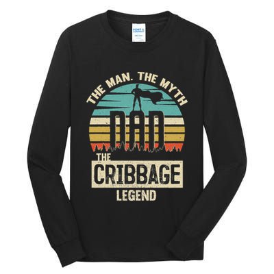 Man Myth Legend Dad Cribbage Tall Long Sleeve T-Shirt